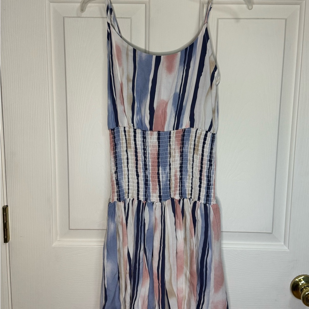 Striped Sleeveless Dress in Blue and Pink